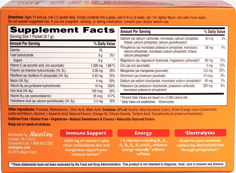 Emergen C ingredients